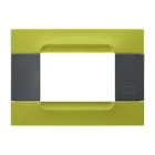 URMET - Placca tecnopolimero verde caracas 3 moduli serie antracite Kàdra.