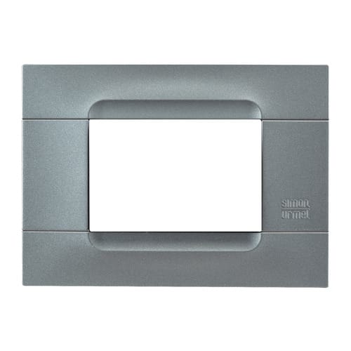 URMET - Placca tecnica monocolore in acciaio per 3 moduli. 10803.AC