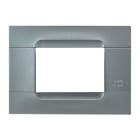 URMET - Placca tecnica monocolore in acciaio per 3 moduli.
