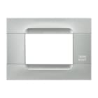 URMET - Placca tecnica monocolore argento 3 moduli, serie metallizzata Kàdra Monochrome.