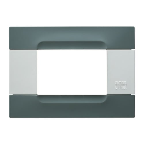 URMET - Placca tecnopolimero grigio berlino 3 moduli Kàdra serie bianca.