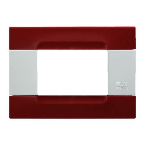 URMET - Placca tecnopolimero rosso pechino 3 moduli serie bianca Kàdra.