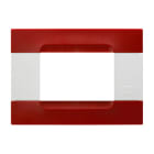 URMET - Placca tecnopolimero serie bianca Kàdra rosso roma 3 moduli.