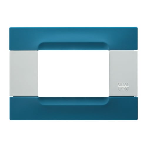 URMET - Placca tecnopolimero azzurro atene 3 moduli serie bianca Kàdra.