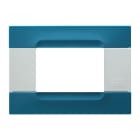 URMET - Placca tecnopolimero azzurro atene 3 moduli serie bianca Kàdra.