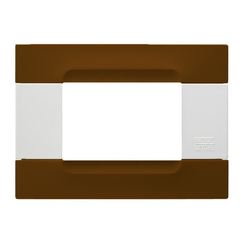 URMET - Placca tecnopolimero marrone Havana 3 moduli serie bianca Kàdra.
