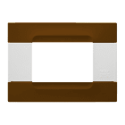 URMET - Placca tecnopolimero marrone Havana 3 moduli serie bianca Kàdra.