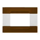 URMET - Placca tecnopolimero marrone Havana 3 moduli serie bianca Kàdra.