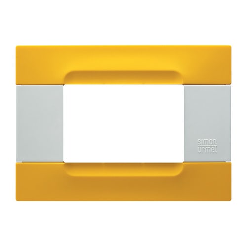 URMET - Placca tecnopolimero giallo lisbona 3 moduli Kàdra serie bianca.