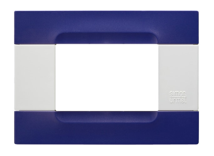 URMET - Placca tecnopolimero blu Stoccolma 3 moduli Kàdra serie bianca.