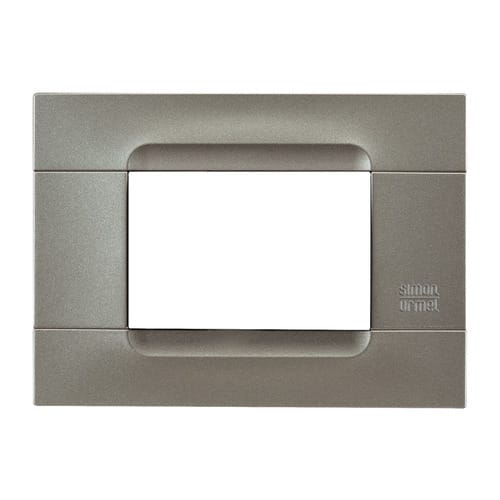 URMET - Placca tecnica monocolore in titanio per 3 moduli, serie metallizzata. 10803.TT