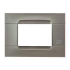 URMET - Placca tecnica monocolore in titanio per 3 moduli, serie metallizzata. 10803.TT
