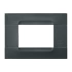 URMET - Placca 3 moduli in tecnopolimero nero auckland Kàdra Monochrome 3MOD A.