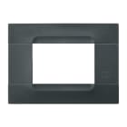 URMET - Placca 3 moduli in tecnopolimero nero auckland Kàdra Monochrome 3MOD A.