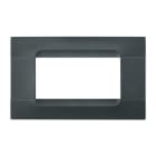 URMET - Placca tecnopolimero Kàdra Monochrome nero Auckland 4 moduli.