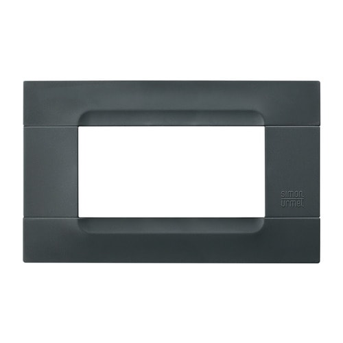 URMET - Placca tecnopolimero Kàdra Monochrome nero Auckland 4 moduli.