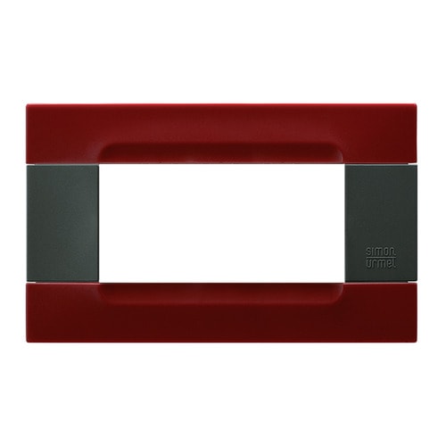 URMET - Placca tecnopolimero serie antracite rosso pechino 4 moduli Kàdra.