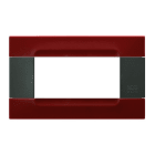 URMET - Placca tecnopolimero serie antracite rosso pechino 4 moduli Kàdra.