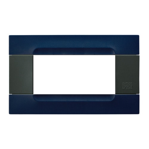 URMET - Placca tecnopolimero serie antracite Kàdra blu sidney 4 moduli.