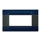 URMET - Placca tecnopolimero serie antracite Kàdra blu sidney 4 moduli.
