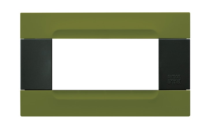 URMET - Placca 4 moduli serie antracite Kàdra tecnopolimero verde hong kong 4M.