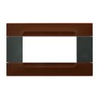URMET - Placca 4 moduli Kàdra serie antracite tecnopolimero marrone havana INS.PL. Marrone 4M.