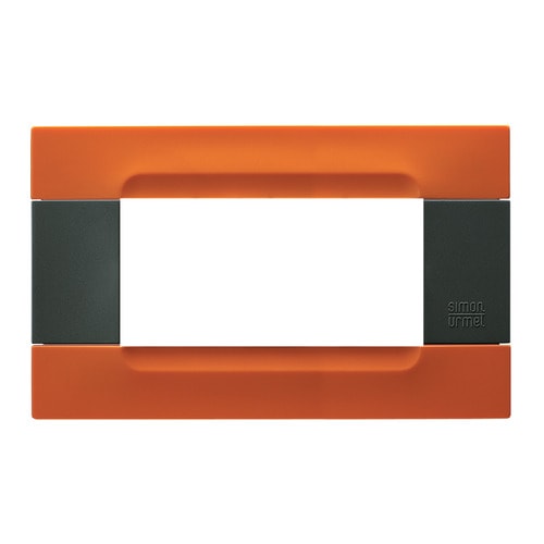 URMET - Placca 4 moduli Kàdra serie antracite tecnopolimero arancio San Francisco PLACCA TEC ARANCIO S.FRANC. 4M.