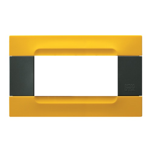 URMET - Placca tecnopolimero serie antracite Kàdra giallo lisbona 4 moduli.