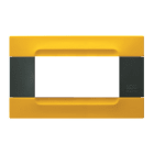 URMET - Placca tecnopolimero serie antracite Kàdra giallo lisbona 4 moduli.