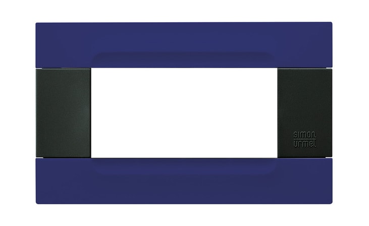 URMET - Placca tecnopolimero serie antracite 4 moduli blu Stoccolma Kàdra.