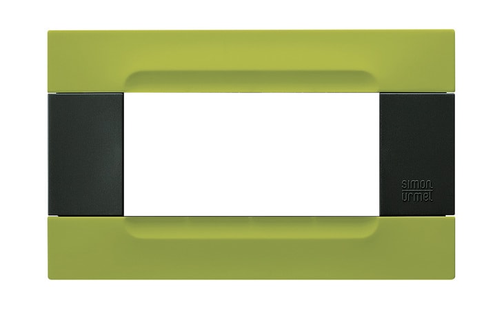 URMET - Placca tecnopolimero serie antracite Kàdra verde caracas 4 moduli.