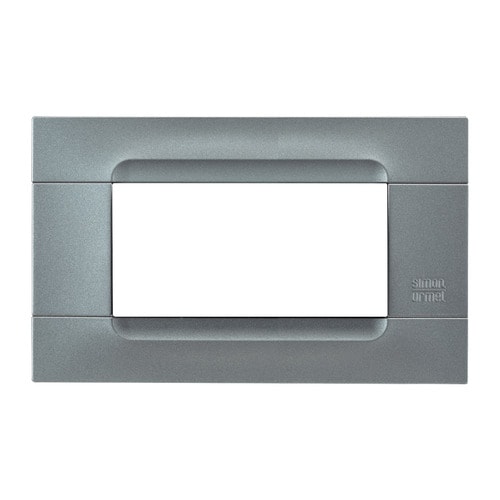 URMET - Placca tecnica monochrome acciaio 4 moduli Kàdra serie metallizzata.