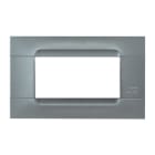 URMET - Placca tecnica monochrome acciaio 4 moduli Kàdra serie metallizzata. 10804.AC