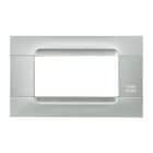 URMET - Placca tecnica monocolore argento 4 moduli, serie metallizzata Kàdra.