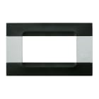 URMET - Placca tecnopolimero serie bianca Kàdra nero Auckland 4 moduli.
