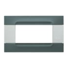 URMET - Placca tecnopolimero grigio berlino 4 moduli serie bianca Kàdra.