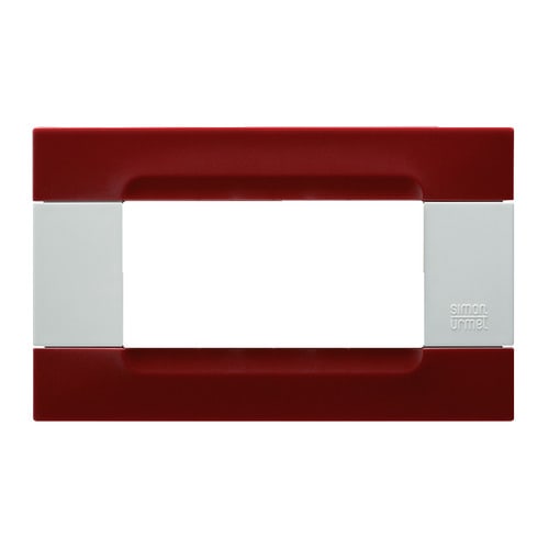 URMET - Placca tecnopolimero serie bianca Kàdra rosso pechino 4 moduli.