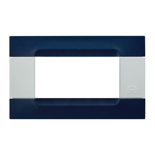 URMET - Placca tecnopolimero blu sidney 4 moduli serie bianca Kàdra.