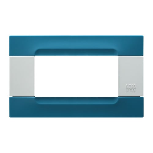 URMET - Placca tecnopolimero azzurro atene 4 moduli serie bianca Kàdra.