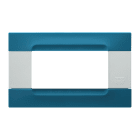 URMET - Placca tecnopolimero azzurro atene 4 moduli serie bianca Kàdra.