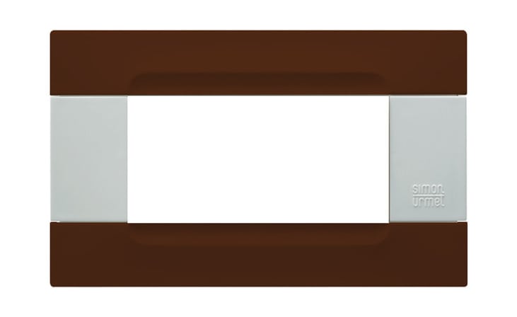 URMET - Placca tecnopolimero marrone Havana 4 moduli serie bianca Kàdra.