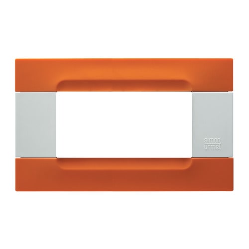 URMET - Placca 4 moduli Kàdra serie bianca tecnopolimero arancio San Francisco 4M.