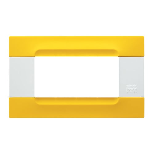 URMET - Placca tecnopolimero giallo lisbona 4 moduli Kàdra serie bianca.