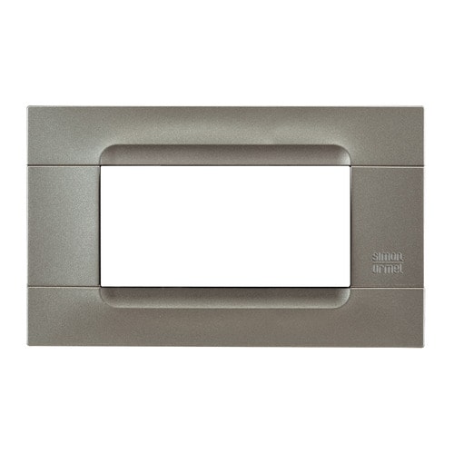 URMET - Placca tecnica monochrome titanio 4 moduli Kàdra serie metallizzata.