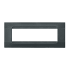 URMET - Placca tecnopolimero nero Auckland 7 moduli Kàdra Monochrome. 10807.04