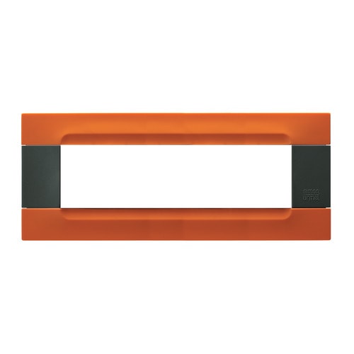 URMET - Placca 7 moduli serie antracite Kàdra tecnopolimero arancio San Francisco. 10807.30