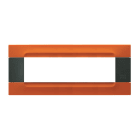 URMET - Placca 7 moduli serie antracite Kàdra tecnopolimero arancio San Francisco.