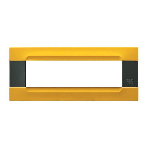 URMET - Placca tecnopolimero serie antracite Kàdra giallo lisbona 7 moduli.