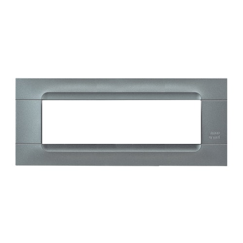 URMET - Placca tecnica monocolore in acciaio per 7 moduli. 10807.AC