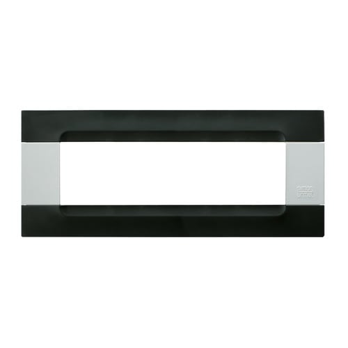 URMET - Placca tecnopolimero serie bianca Kàdra nero Auckland 7 moduli.